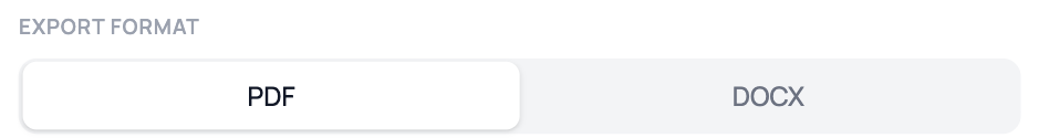 Export format for the delivery